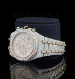 Moissanite Diamond Iced Out Stylish Dual Tone Watch