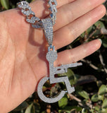 Iced Out Moissanite Wheelchair Shooter Hip Hop Pendant