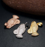 Luxury Moissanite Iced Out Praying Hands Pendant