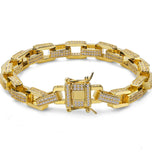 VVS1 Moissanite Rolo Link Hip Hop Bracelet For Men's