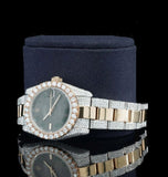 Iced Out Moissanite Fabulous Black Dial Wrist Watch