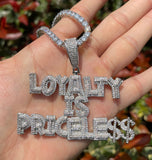Iced Out Custom LOYALTY IS PRICELESS Bling Hip Hop Pendant