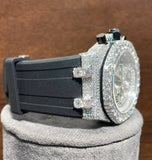 Iced Out Colorless Moissanite Rubber Strap Men's Watch For Her