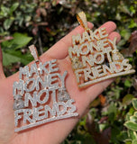 Hip Hop Iced Out Make Money Not Friends Iced Out Pendant
