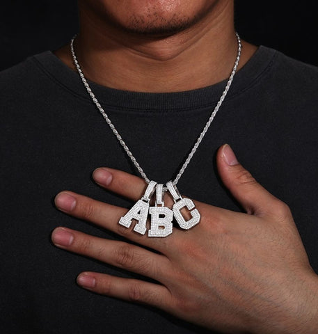 Moissanite Iced Out Customized Letter Pendant