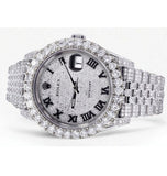 Iced Out Moissanite Roman Number Watch For Men's