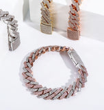 D Color Moissanite Cuban Link men's Bracelet