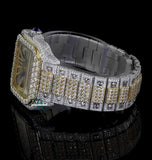 Skeleton Dual Tone Moissanite Diamond Iced Out Watch