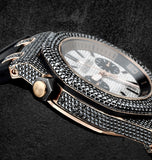 Black Moissanite Iced Out Rubber Strap Watch