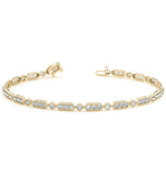 Round Brilliant Cut Moissanite Filigree Tennis Bracelet