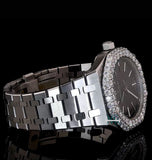 Black Dial Moissanite Diamond Party Wear Luxury Watch