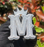 Baguette Cut Moissanite Customized Letter Pendant For Men's