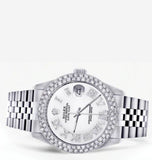 White Dial Moissanite Diamond Datejust Watch For Men's