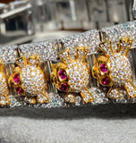 Moissanite Full Iced Out Skull Style Watch For Halloween Gift