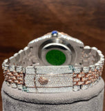 Dual Tone Moissanite Iced Out Datejust Elegant Wrist Watch