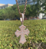 Rapper Style Cross Pendant Crafted In Moissanite