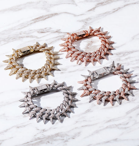 Micro Pave Cuban Link Moissanite Diamond Bracelet