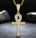 Moissanite Ankh Cross Unisex Pendant Hip Hop Necklace