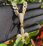VVS1 Moissanite Iced Out Fleur Di Lis Hip Hop Pendant