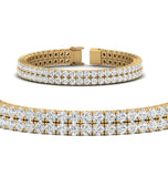 Round Cut Moissanite Double Row Tennis Bracelet