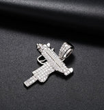 VVS1 Moissanite Iced Out Rapper Style Gun Design Hip Hop Pendant