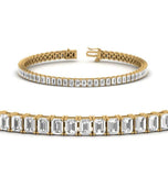 Emerald Cut Moissanite Diamond Tennis Bracelet