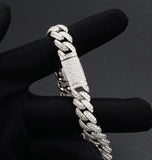 Iced Out VVS1 Moissanite Diamond Cuban Chain For Men's