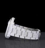 Iced Out Moissanite Diamond Arabic Numeral Wrist Watch