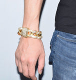 925 Sterling Silver Iced Out Cuban link Men's Bracelet
