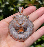 Rapper Style Moissanite Lion Face Hip Hop Pendant