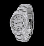 Iced Out Moissanite Roman Numeral Watch For Him