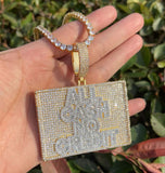All Cash No Credit Iced Out Moissanite Hip Hop Pendant