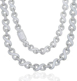 Iced Out Moissanite Diamond Infinity Link Rapper Style Chain