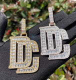 Baguette Cut Moissanite Rapper Style Pendant For Men's