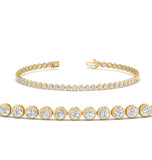 Round Cut Moissanite Bezel Set Tennis Bracelet