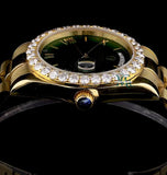 Classic & Stylish Moissanite Diamond Green Dial Watch