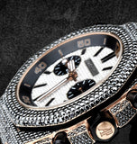 Black Moissanite Iced Out Rubber Strap Watch