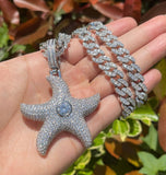 Moissanite Beach Star Pendant Fully Iced Out Hip Hop Pendant