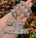 Iced Out Custom LOYALTY IS PRICELESS Bling Hip Hop Pendant
