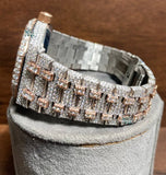 Dual Tone Skeleton Luxury Moissanite Watch