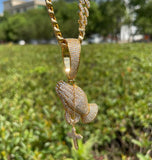 Luxury Moissanite Iced Out Praying Hands With Cross Pendant