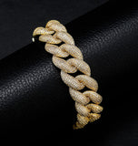 Iced Out Moissanite Cuban Link Hip Hop Bracelet For Him