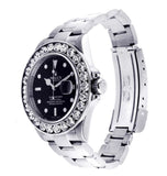 Round Brilliant Cut Moissanite Black Dial Watch