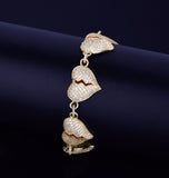 Iced Out Moissanite Broken Heart Hip Hop Brtacelet