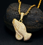 Luxury Moissanite Iced Out Praying Hands Pendant