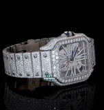 Luxury Iced Out Moissanite Diamond Skeleton Watch