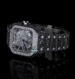 Black Moissanite Diamond Skeleton Iced Out Watch