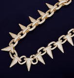 Iced Out Moissanite Diamond Spiked Thorns Hip Hop Chain