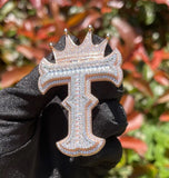 Baguette Cut Moissanite Customized Letter Pendant For Men's