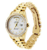 Iced Out Moissanite Diamond White Color Dial Wrist Watch